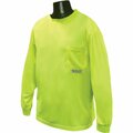 Safety Works Professional Hi-Vis Green Long Sleeve Safety Shirt, Large SW46406-L